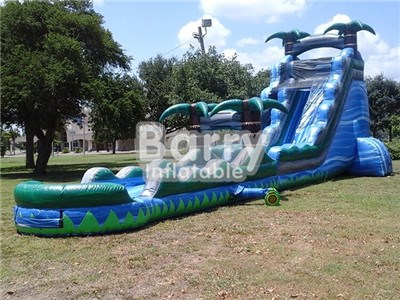 Tropical Slip and slide With Pool, Inflatable Dual Lane Slideway BY-SNS-046